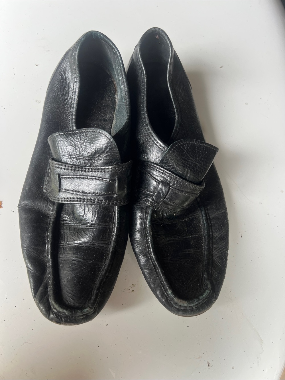 Classic Black Leather Slip-On Loafers for Men